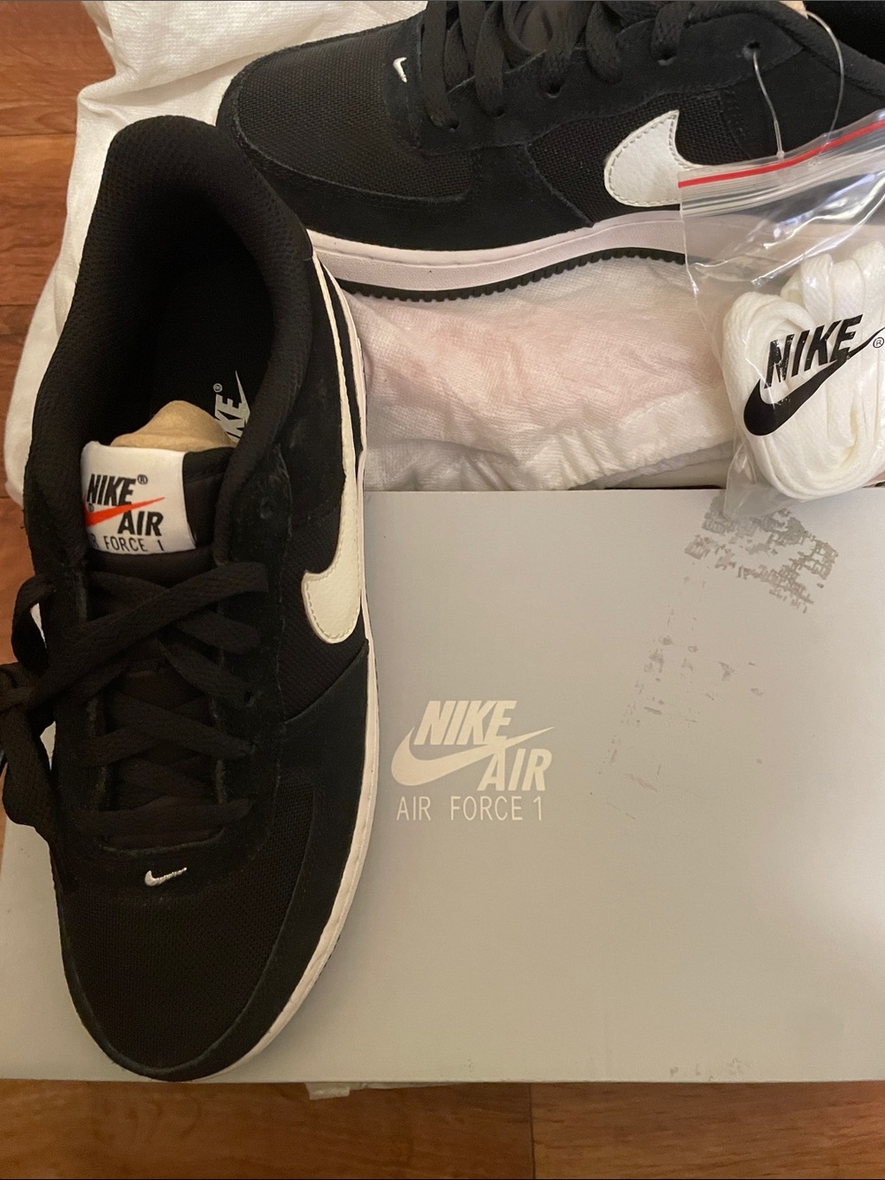 Nike Black & White Low Top Air Force 1 Sneakers